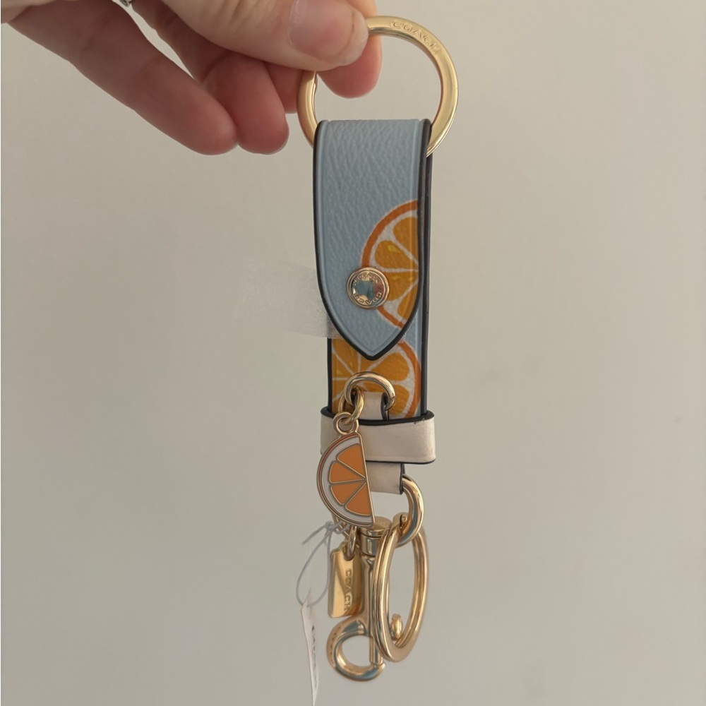 Coach Blue and Gold Keychain